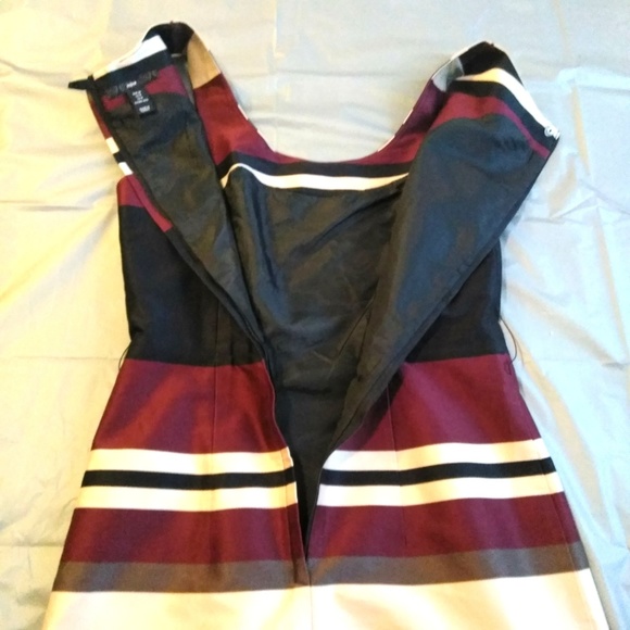 H&M Gorgeous Navy Burgundy Stripe Color Dress - Picture 5 of 8